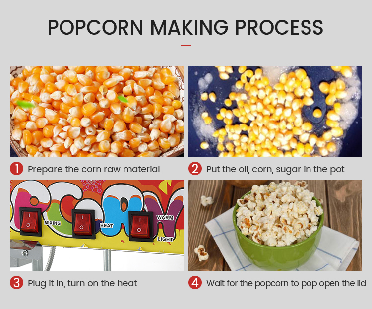 Hot Air Popcorn Maker Machine 1100W Electric Popcorn Popper Kernel