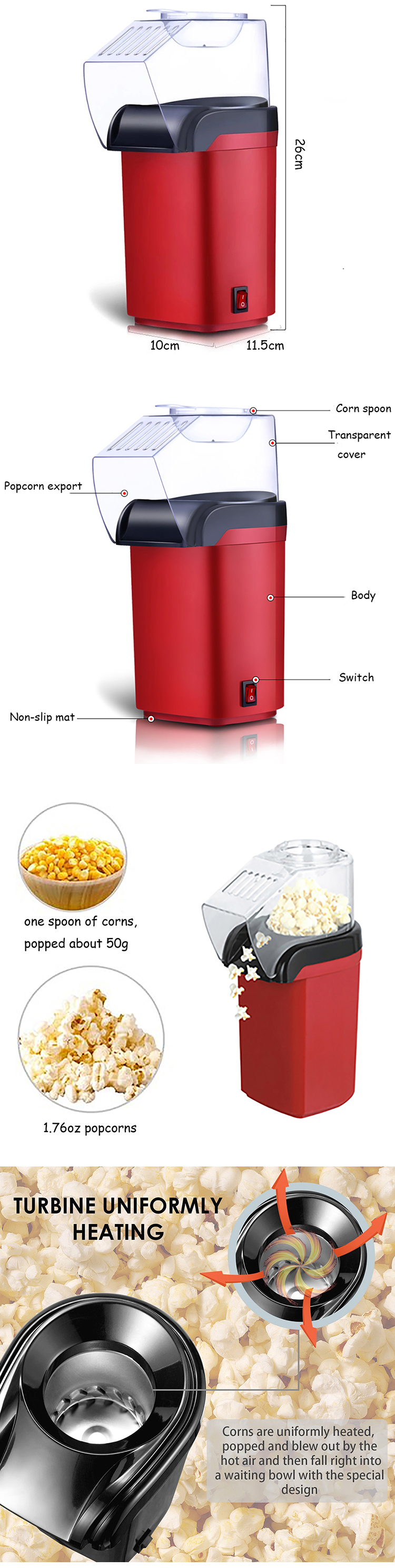 Buy Wholesale China Glass Microwave Puffed Rice Popcorn Maker Mini