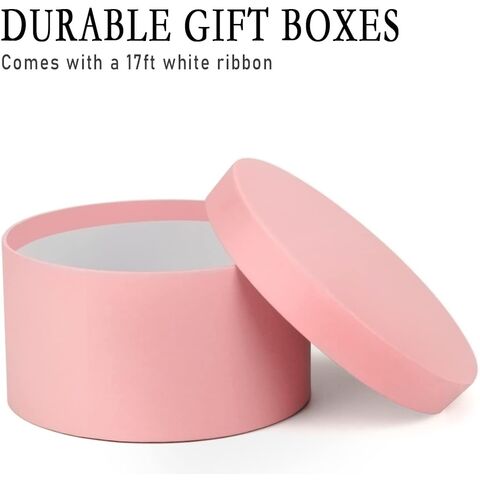 Buy Wholesale China Pink Round Gift Boxes With Lids And Floral