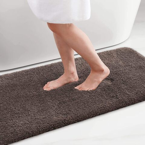 Thickened Striped Shaggy Bath Rugs for Bathroom Non Slip Set of