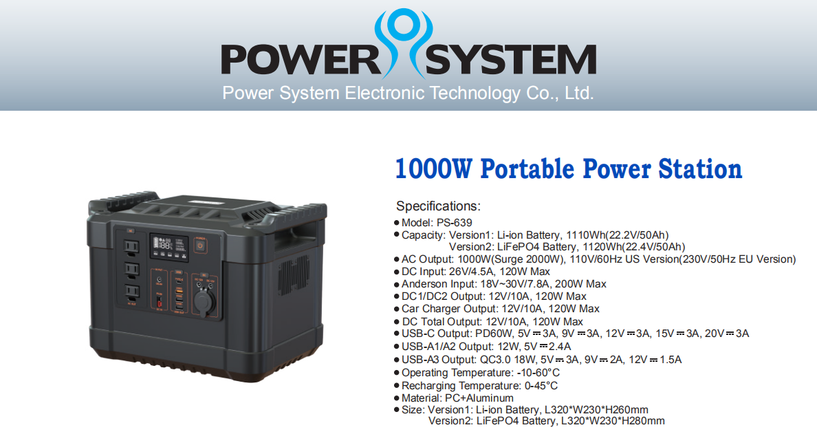Solar Power Inverter 1000w Portable Power Station With Ac Dc Solar ...