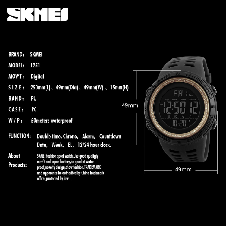 Skmei watch 1251 online how to set time