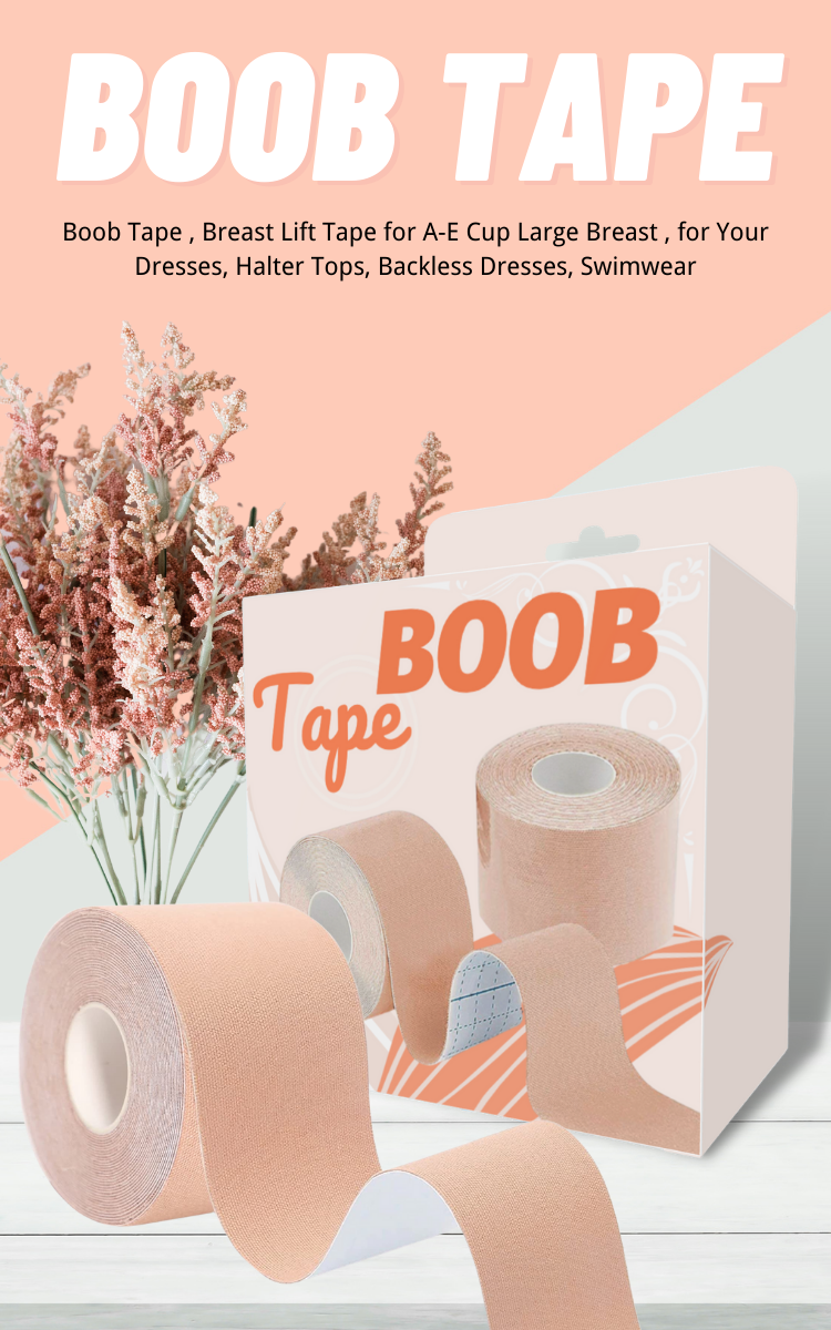 Breast Lift Tape, Boob Tape For Push-up Adhesive Bra Nipple Cover For All  Clothes Fabric Dress Breathable Sweatproof Invisible Under Clothes 2 Rolls