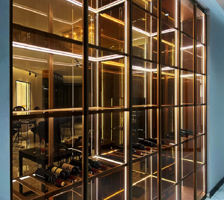 Aluminum Glass Living Room Luxury Modern Wine Display Cabinets - China ...
