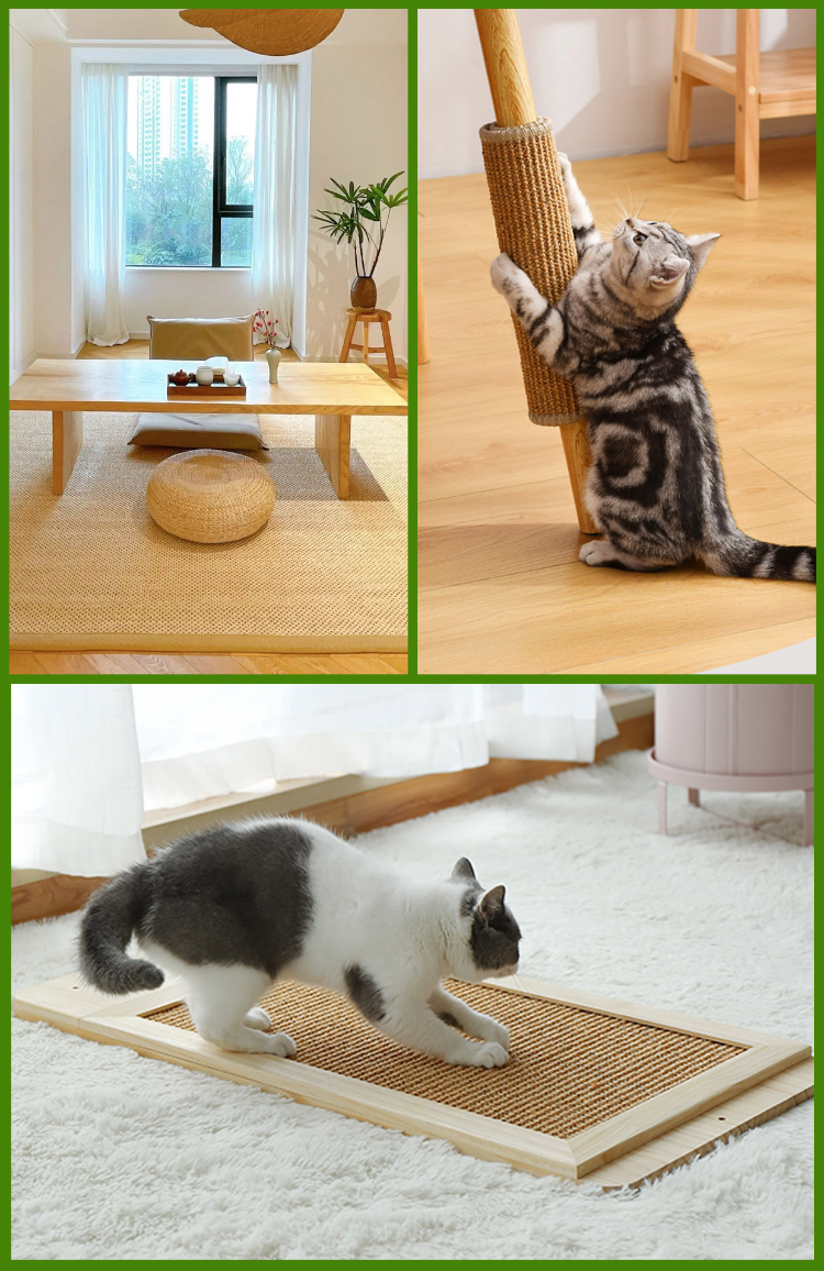 Antislip Cat Scratching Mat, 40cmx60cm Natural Sisal Pad, Cat Scratch