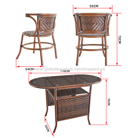 Ensemble Salon De Jardin 3 Pièces En Rotin PE Noir - 2 Chaises Rembourrées Et Table Basse Verre Trempé, Pour Terrasse, Patio, Balcon