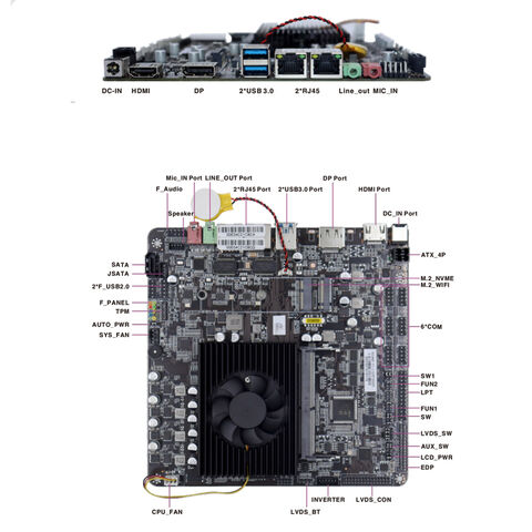 Carte mère industrielle ITZR Alder Lake-N DDR4 VGA HD LVDS mini ITX avec 2 LAN 6 COM Support OEM