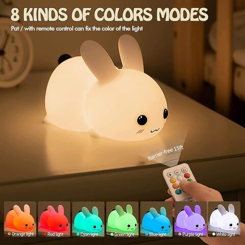 Mini lovely rechargeable led soft touch silicone night light for kids bunny lamp light up silicone animal night light
