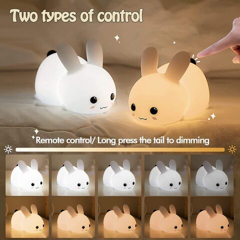 Mini lovely rechargeable led soft touch silicone night light for kids bunny lamp light up silicone animal night light