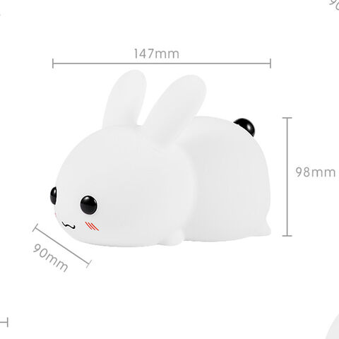 Mini lovely rechargeable led soft touch silicone night light for kids bunny lamp light up silicone animal night light
