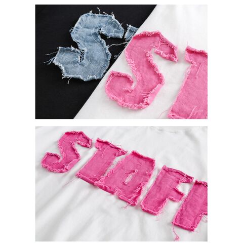 Women'S Clothing T-Shirt Women Patch Embroidered Tshirt Custom T Shirts Your Own Brand