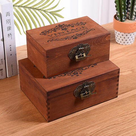 Personalized Wooden Photo Box in Vintage Style for Photo Storage