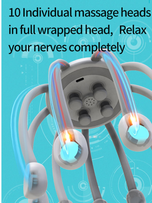 Buy Wholesale China Smart Hands-free Wireless Rechargeable Massager  Electric Octopus Scalp Head Massage Remove Muscle Tension Vibrator Head  Massager & Scalp Massager at USD 23.8