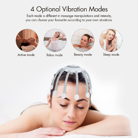 Electric head massager for pain relief Stress headache migraine relaxation  automatic octopus claw