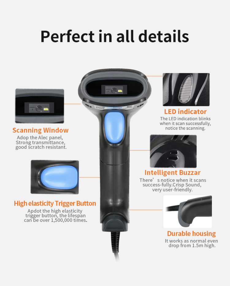 Buy Wholesale China 1d/2d Barcode Scanner Wired Handheld Usb Qr Code ...