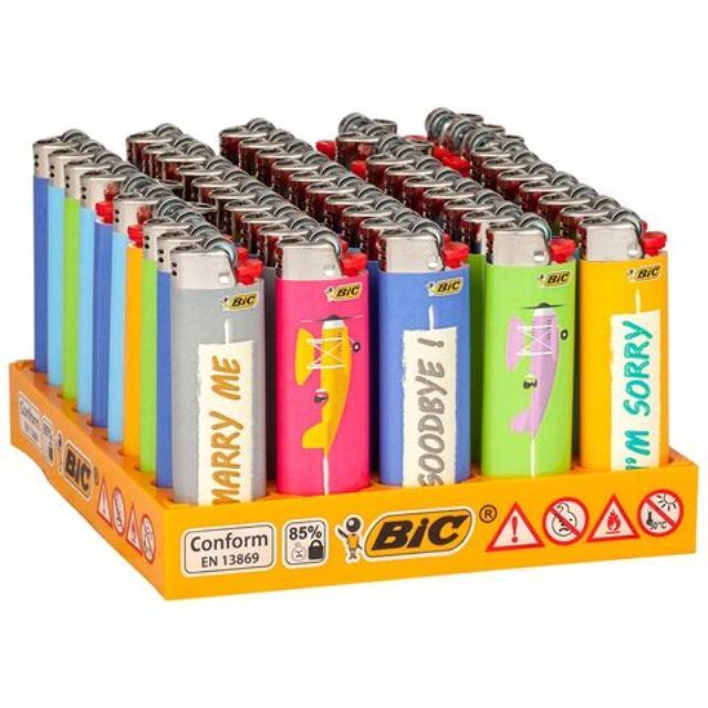 ENCENDEDORES BIC SLIM MEDIANOS J23 X 50 COLORES