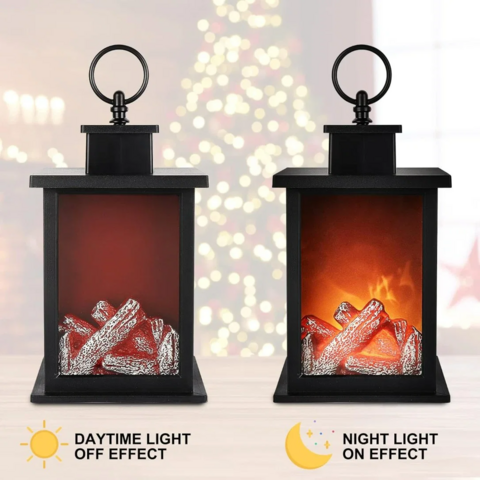 Christmas Decorations Mini Lantern Christmas Lanterns Decorative Christmas Tree Home Decoration Lamp Simulated Small Lantern Flame Christmas Decoratio