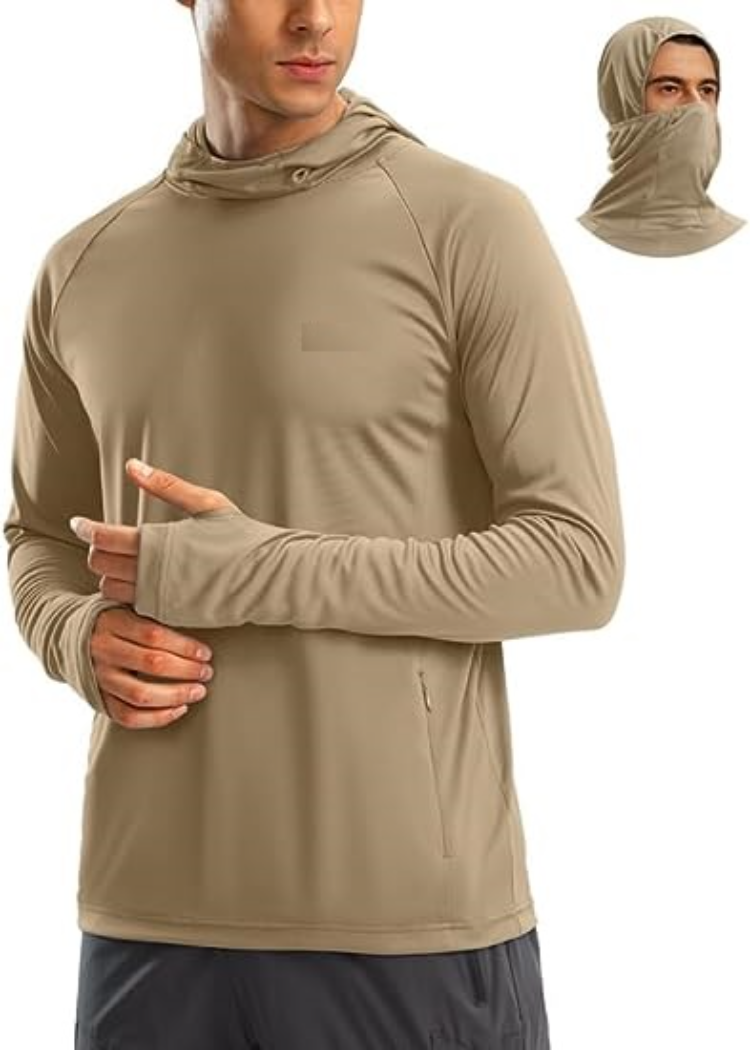 Fishing Hooded Shirts Face Cover Men Long Sleeve Protection