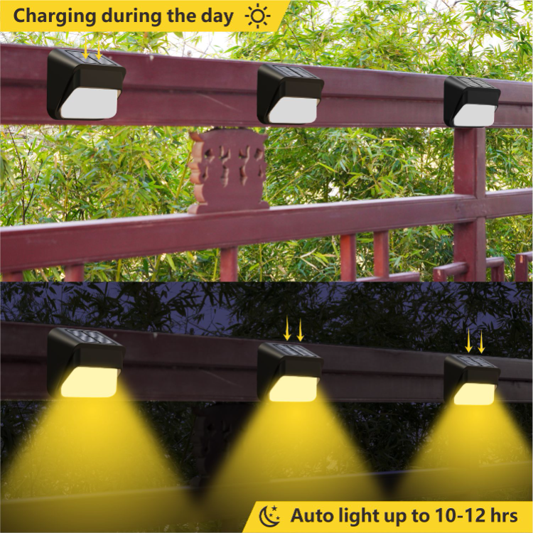 Backyard Garden Wall Deck Railing Decor Solar Fence Lights Outdoor ...