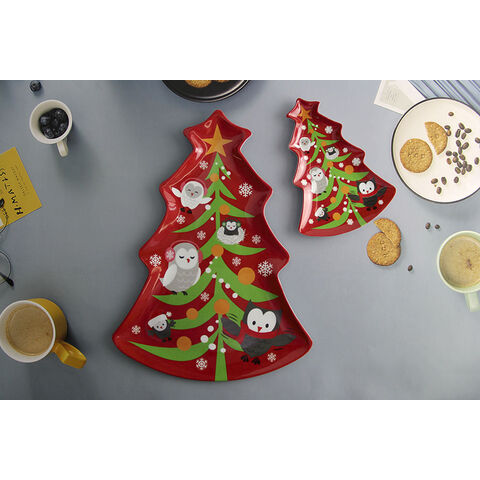 Christmas plates plastic best sale