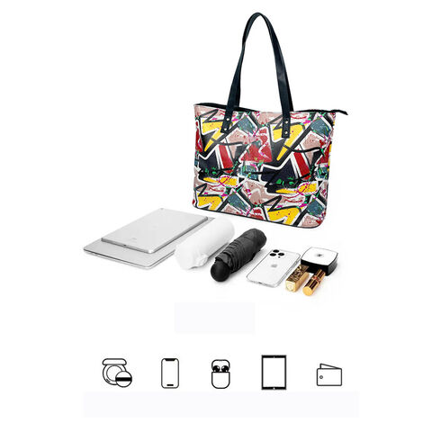 Ladies Transparent Tote Bag Graffiti Large Capacity Shoulder Bag PVC Jelly Clear  Bag Fashion Beach Hand Bag For Women Printed