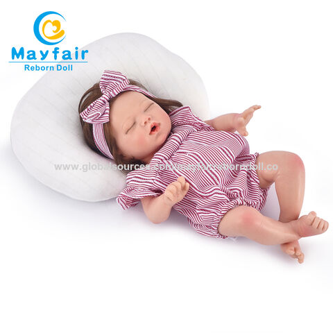 33CM Full Body Solid Silicone Girl Baby Reborn Doll Painted Real Newborn  Dolls