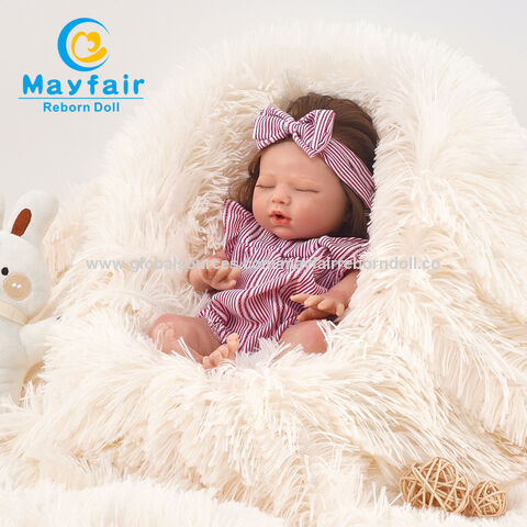 33CM Full Body Solid Silicone Girl Baby Reborn Doll Painted Real