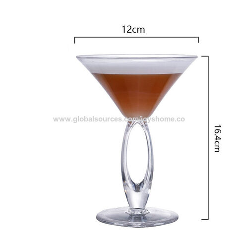 Buy Wholesale China Wholesale Custom Bar Party Coup Long Stem Cocktail  Metallic Martini Glass Cup & Martini Cocktail Wine Glasses at USD 1.5
