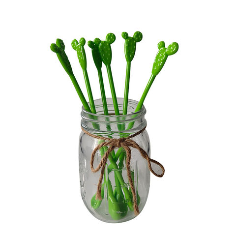 Reusable Green Cactus/rose Red Flamingo Mixer Spoon Stirring Stick