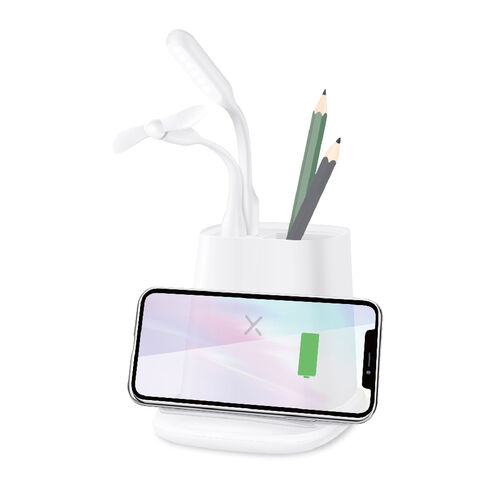 All-Purpose Wireless Charger Pen Holder with Dual USB Output