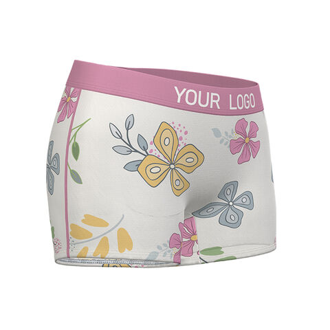 Buy Wholesale China Custom Your Design Brand Name Girl Boxer Shorts  Patterned Printing Underwear Boy Shorts Panties For Women & Women Panties  at USD 4.3
