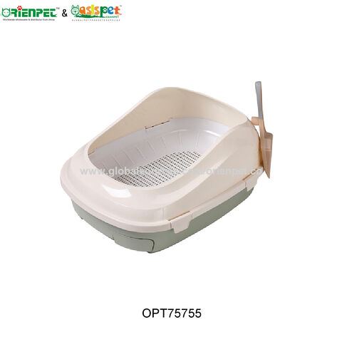 ORIENPET &amp; OASISPET Bac à litière en plastique pour chat avec pelle OPT75755 Produits pour animaux de compagnie