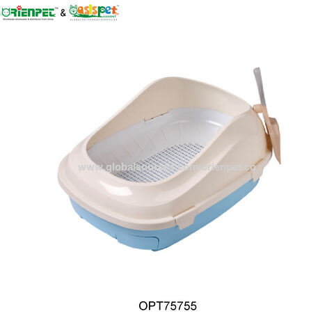 ORIENPET &amp; OASISPET Bac à litière en plastique pour chat avec pelle OPT75755 Produits pour animaux de compagnie