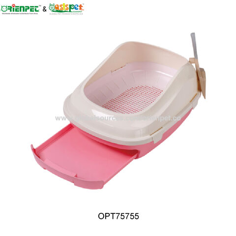 ORIENPET &amp; OASISPET Bac à litière en plastique pour chat avec pelle OPT75755 Produits pour animaux de compagnie