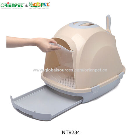 ORIENPET &amp; OASISPET Bac à litière en plastique pour chat avec pelle OPT75755 Produits pour animaux de compagnie