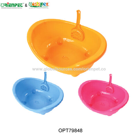ORIENPET &amp; OASISPET Bac à litière en plastique pour chat avec pelle OPT75755 Produits pour animaux de compagnie