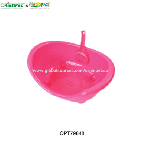 ORIENPET &amp; OASISPET Bac à litière en plastique pour chat avec pelle OPT75755 Produits pour animaux de compagnie