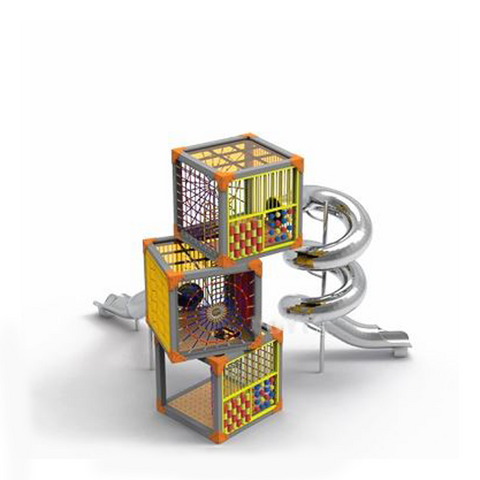 Commercial Children Cube Combined Slide Climber Playground Tree