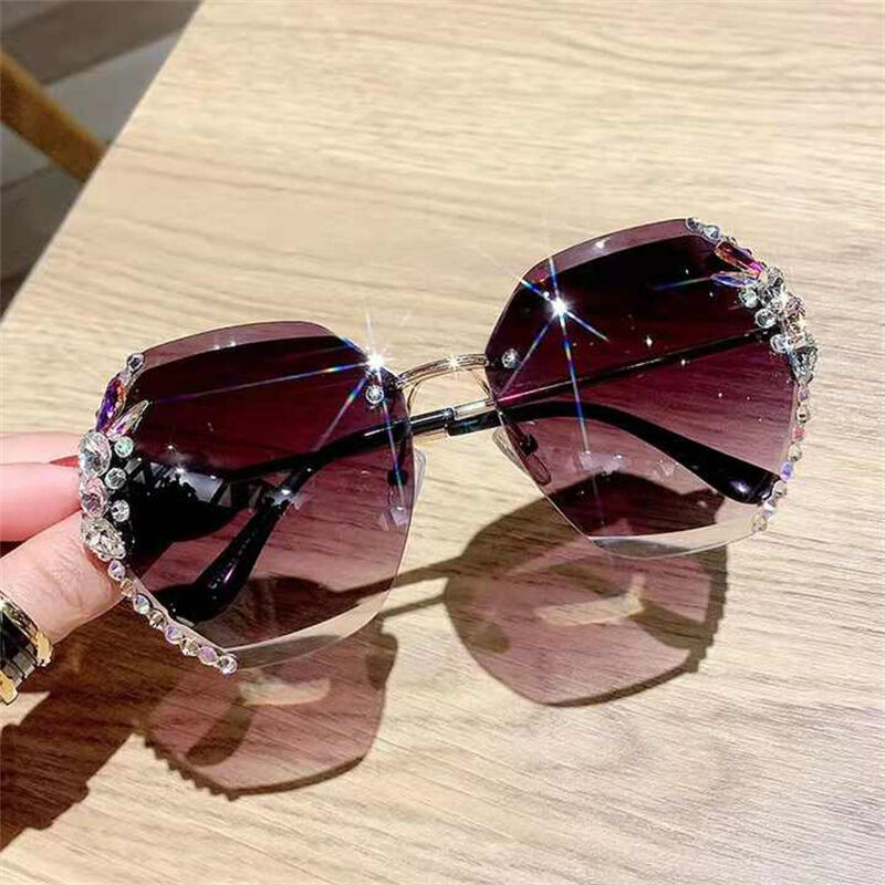 Sunglasses Women's Senior Sense Rimless Sunglasses Fashion UV Protection  Round Face Sunglasses Women Wholesale - China Sunglasses and Sun Glasses  price