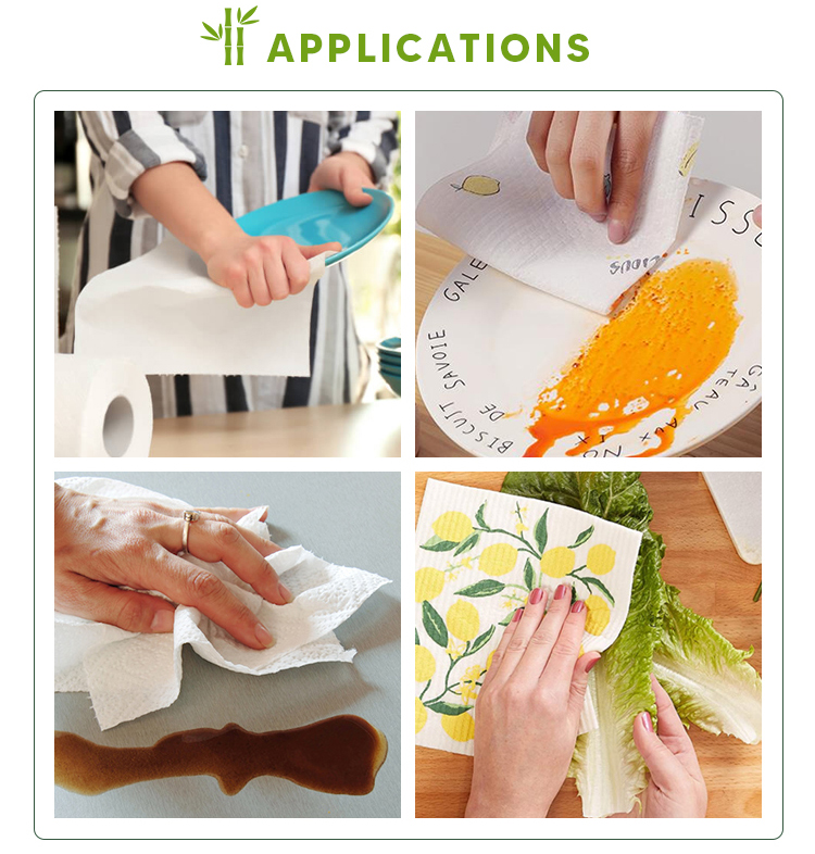 High Quality 2 Ply Virgin Bamboo Pulp Oil Absorbs Reusable Kitchen