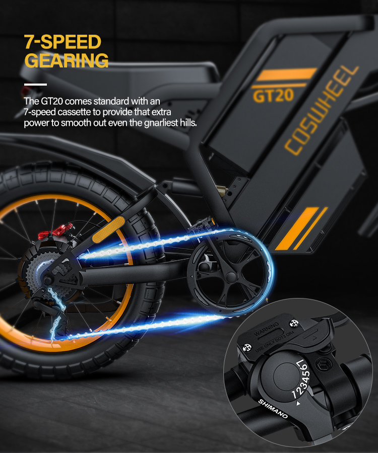 Coswheel Gt20 Electric Bike 20 Inch Fat Tire Off Road Ebike 1000w 48v ...