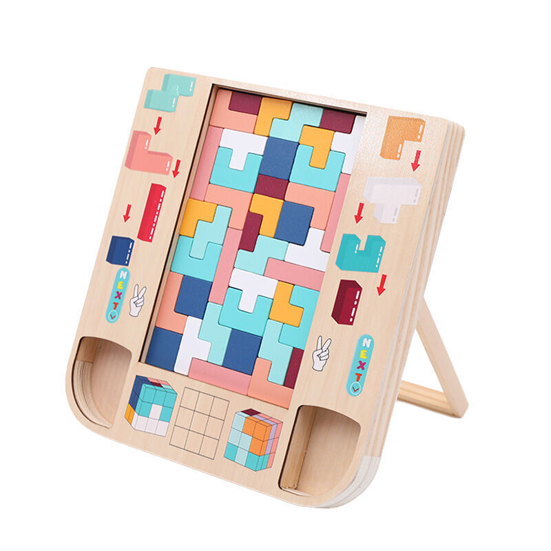 Brinquedo Educativo Quebra Cabeça de Madeira Tetris Blocos Russos