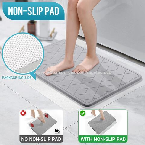 Diatomite Water Absorbent Bath Mat Fast Drying Non-Slip Foot Floor Mats Hot  Sale