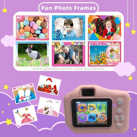 Appareil photo à impression instantanée pour enfants, mise à niveau de l' appareil photo Selfie pour enfants, caméra vidéo numérique à encre zéro  avec 3 rouleaux de papier d'impression 