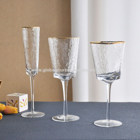 220ml Pink Wide Mouth Wine Glass Goblet Wedding Party Decoration