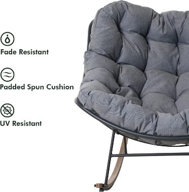 Outside Steel Rocker Patio Outdoor Rocking Chair Comfy Modern Steel Metal Rocker Chair With ...