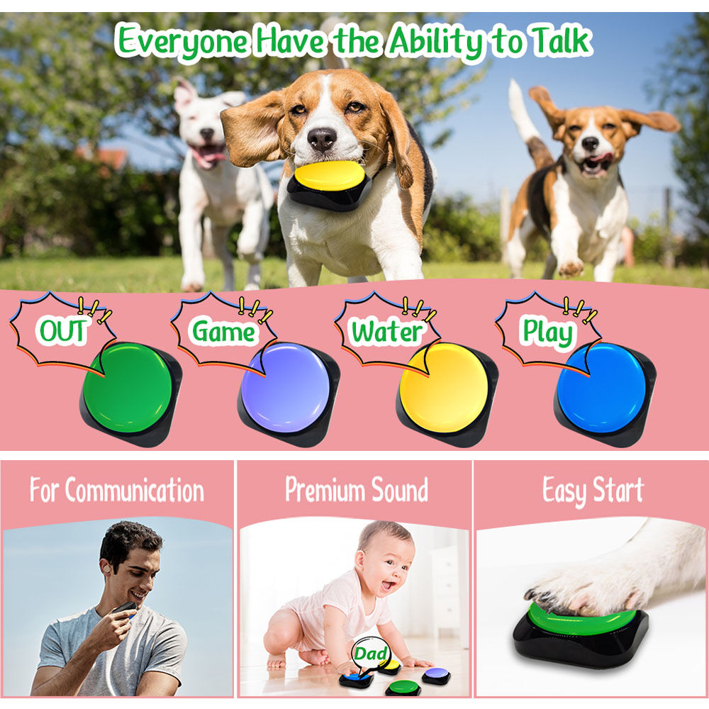 Achetez en gros Bouton Vocal Enregistrable 4 Pack Communication Formation  Buzzer Parler Bouton Pour Chiens, Chats, Animaux De Compagnie Chine et  Enregistreur Vocal à 8 USD