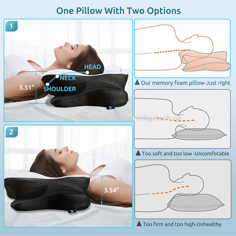 Almohada para dormir de lado, cojín para el cuello, alivio del dolor,  soporte para espalda y hombros, contorno firme, forma curvada
