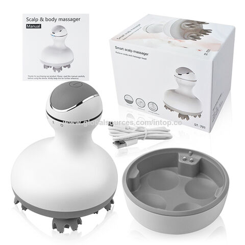 Masseur de cuir chevelu électrique en gros, masseur de tête portable, brosse électrique manuelle pour le cuir chevelu, masseur de poils d'animaux pour le corps
