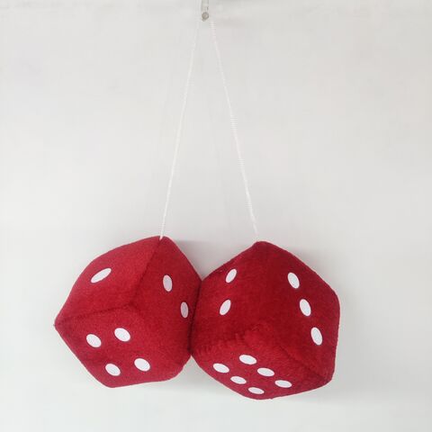 Dés en Peluche à Suspendre pour Voiture, Porte-clés Personnalisés, Décoration de Dés en Mousse Douce et Floue pour Voiture